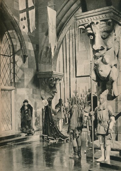Escena en el Palacio de Luis XI. De la película: El amado pícaro. Escenarios de William Cameron Me de Unbekannt
