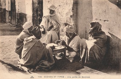 Escenas y Tipos - Una partida de dominó, c. 1900 de Unbekannt