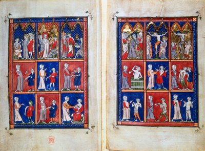 Escenas de la vida de Cristo, y doctores con pacientes, c1300 de Unbekannt