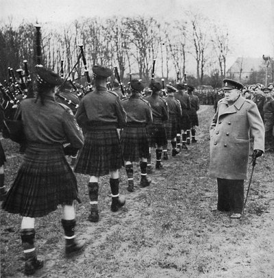 Desfile de escoceses en suelo alemán, 1945 de Unbekannt