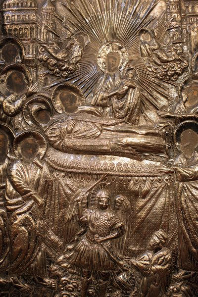 Detalle de escultura en la iglesia griega de Santa María de los Mongoles, Estambul, Turquía de Unbekannt