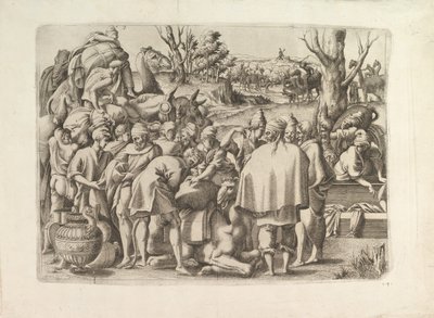 Búsqueda en el equipaje del hermano de José, ca. 1545 de Unbekannt