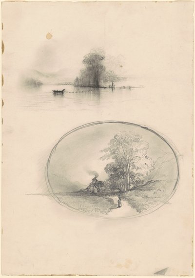 Paisaje marino y paisaje, c. 1859 de Unbekannt
