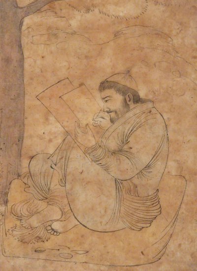 Hombre sentado pintando o escribiendo de Unbekannt