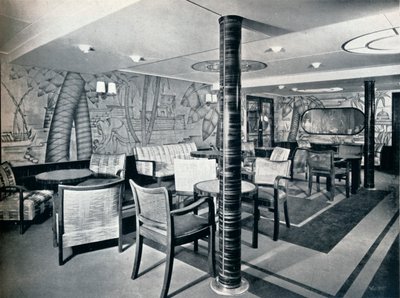 Sala de fumar de segunda clase a bordo del Victoria, 1931 de Unbekannt