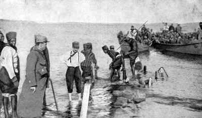 Soldados senegaleses embarcando en la costa egipcia, Primera Guerra Mundial, 1915 de Unbekannt