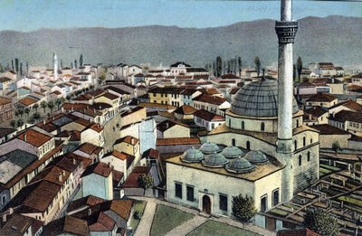 Serbia, Monastir: vista de una mezquita, Monastir ahora se llama Bitola y está ubicada en Macedonia - Postal 1914-1918 de Unbekannt