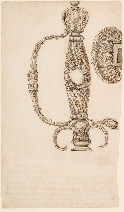 Conjunto de cuatro diseños para espadas pequeñas, ca. 1725-80 de Unbekannt