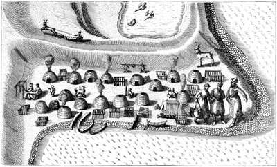 Asentamiento en Laponia rusa, 1594 de Unbekannt