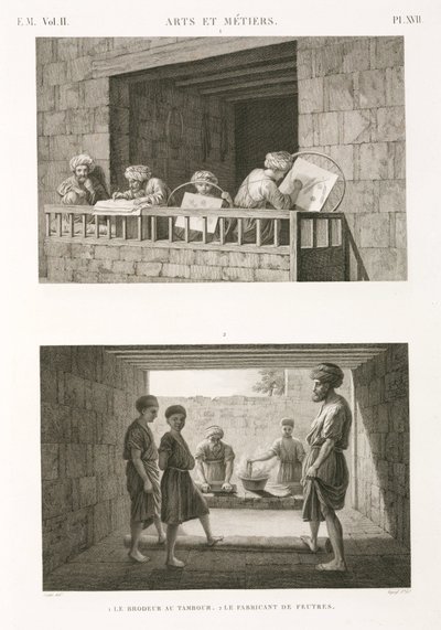 Bordado y fabricación de fieltro, Egipto, c. 1798 de Unbekannt
