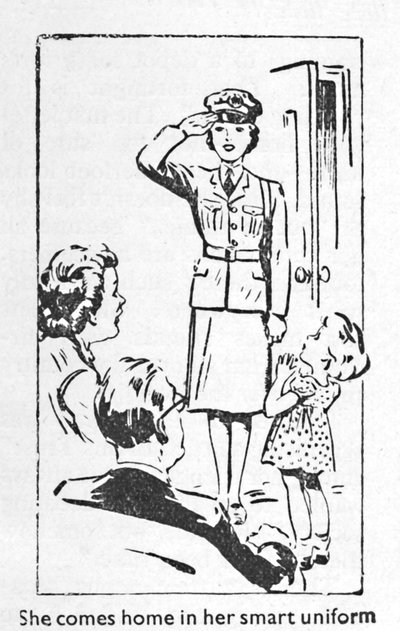 Ella vuelve a casa con su uniforme elegante, 1940 de Unbekannt