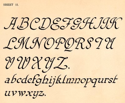 Hoja 11, de una carpeta de alfabetos, 1929 de Unbekannt
