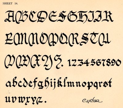 Hoja 14, de una carpeta de alfabetos, 1929 de Unbekannt