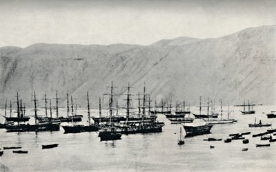 Barco esperando cargamentos de nitrato en Iquique, 1911 de Unbekannt