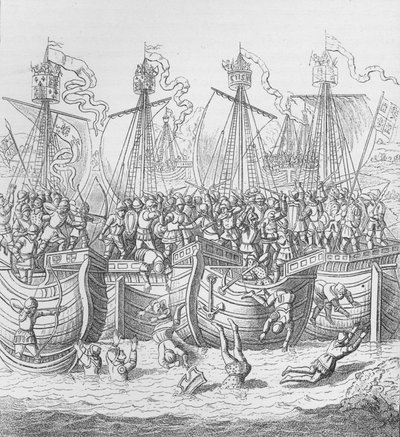 Barcos en La Rochelle, Francia, en 1372, c. 1804 1906 de Unbekannt