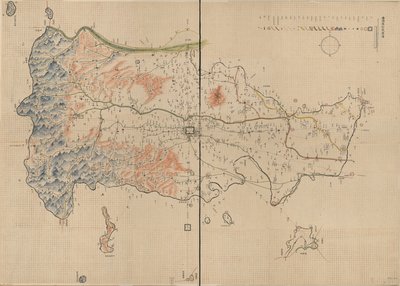 Muestra las montañas, los ríos, las ciudades, los pueblos, los mercados, los templos y las carreteras del condado de Anyang, provincia de Henan. El relieve se muestra de forma pictórica. Disponible también en el sitio web de la Biblioteca del Congreso como de Unbekannt