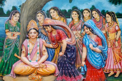 Shree Krishna toma la forma de Gauranga, Vrindavan, India de Unbekannt