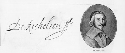 Firma del Cardenal Richelieu de Unbekannt