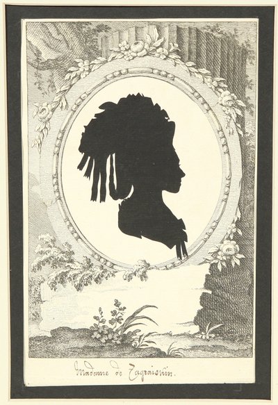 Retrato en Silueta de Natalia Kirillovna Zagryazyskaya née Razumovskaya 1747-1837, 1777-1782 de Unbekannt