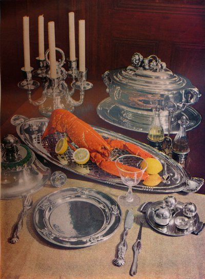 Servicio de cena de plata de Unbekannt
