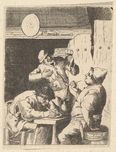 Cantante de pie entre dos fumadores, 1610-85 de Unbekannt