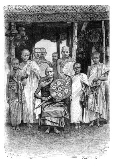 Sacerdotes budistas cingaleses, Sri Lanka, 1895 de Unbekannt