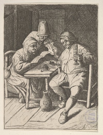 Parejas cantando y violín, 1610-85 de Unbekannt