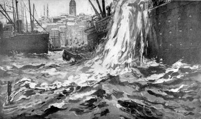 Hundimiento del barco mercante Stamboul, puerto de Estambul. 25 de mayo de 1915 de Unbekannt
