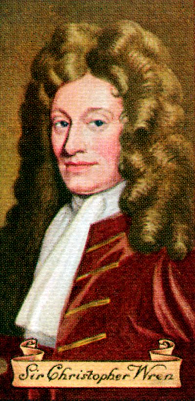 Sir Christopher Wren, de una serie de tarjetas de cigarrillos, 1935 de Unbekannt