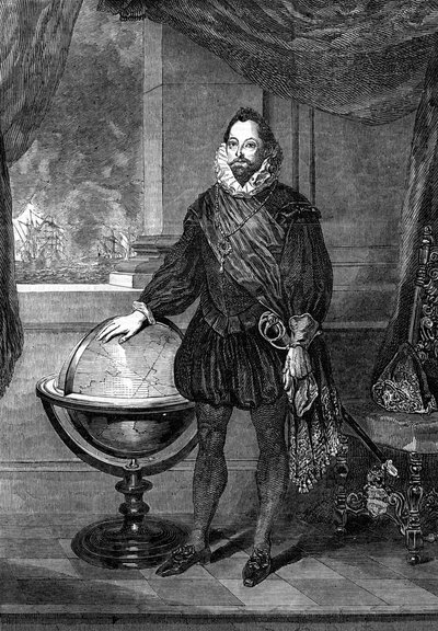 Sir Francis Drake, navegante, marinero y pirata del siglo XVI de Unbekannt