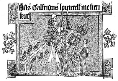 Sir Geoffrey Luttrell, su esposa y su nuera, 1340, 1892 de Unbekannt