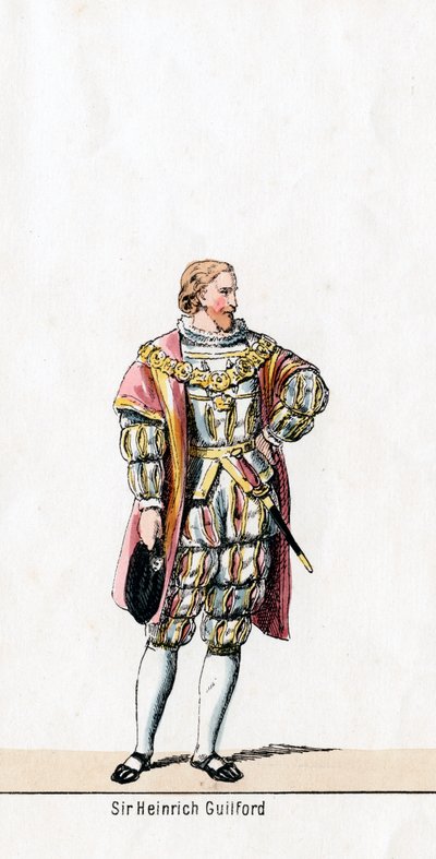 Sir Henry Guildford, diseño de vestuario para la obra de Shakespeare, Enrique VIII, siglo XIX de Unbekannt