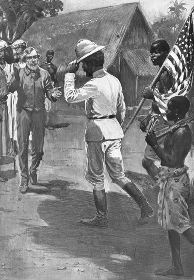 Sir Henry Morton Stanley se encuentra con David Livingstone, África, 1871 de Unbekannt