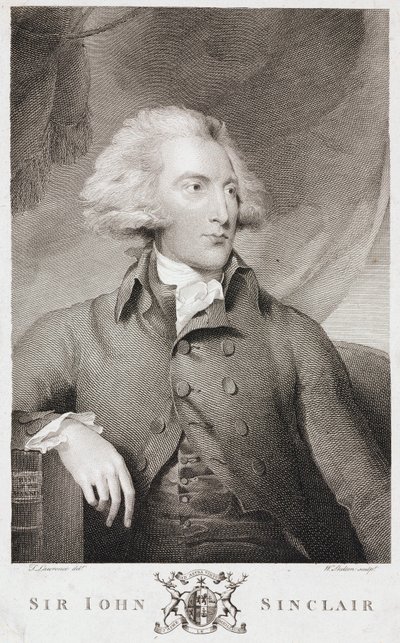 Sir John Sinclair, economista agrícola y estadístico escocés, c. 1790s de Unbekannt