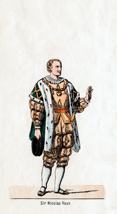 Sir Nicholas Vaux, diseño de vestuario para la obra de Shakespeare, Enrique VIII, siglo XIX de Unbekannt