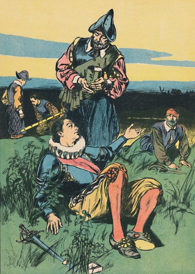 Sir Philip Sidney y el soldado moribundo, c1907 de Unbekannt