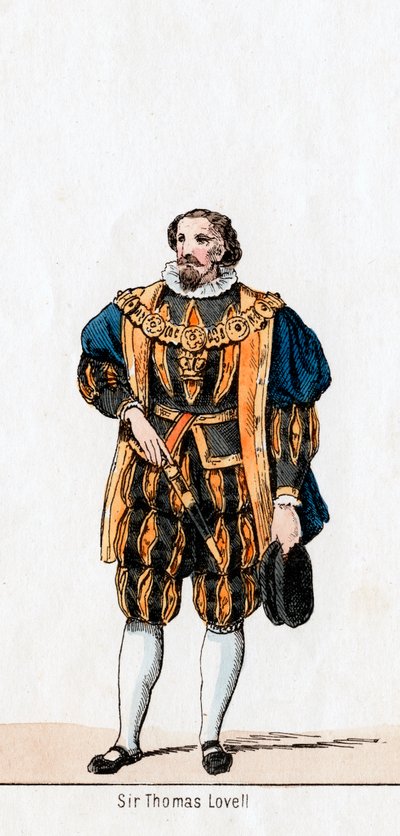 Sir Thomas Lovell, diseño de vestuario para la obra de Shakespeare, Enrique VIII, siglo XIX de Unbekannt