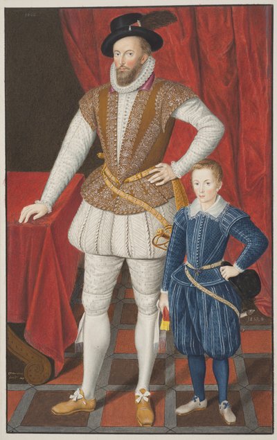 Sir Walter Raleigh y su hijo, 1602 de Unbekannt