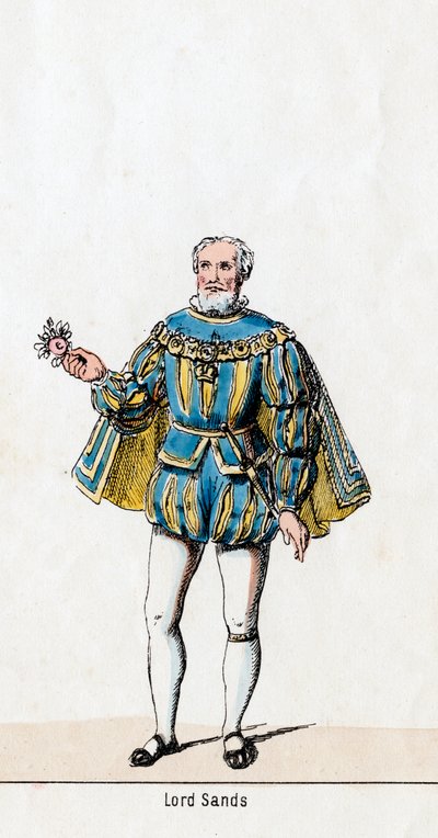 Sir William Sands, diseño de vestuario para la obra de Shakespeare, Enrique VIII, siglo XIX de Unbekannt