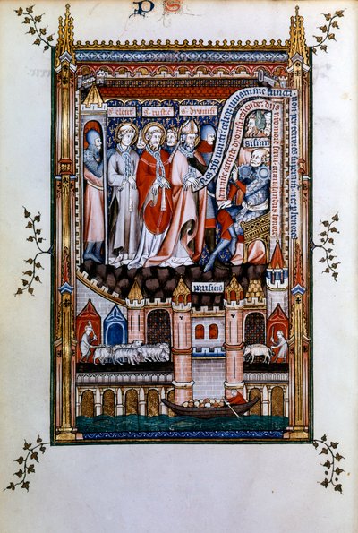 Sisinnius exhorta a San Denis a renunciar a su fe, 1317 de Unbekannt