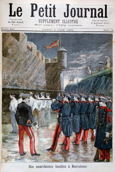 Seis anarquistas ejecutados en Barcelona, 1894 de Unbekannt