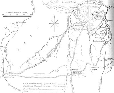 Mapa esquemático del país de Sekukuni, c1880 de Unbekannt