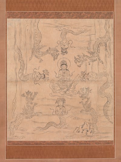 Boceto de un Mandala de Lluvia Invitante, siglo XII de Unbekannt