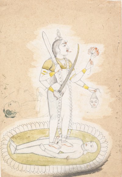 Boceto con Kali y un niño, ca. 1800 de Unbekannt