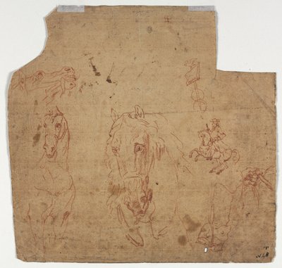 Bocetos de Caballos y Jinetes recto, siglo XVII de Unbekannt