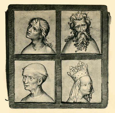 Bocetos de cabezas, principios del siglo XV, 1943 de Unbekannt