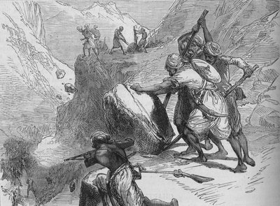 Escaramuza en un paso de montaña, c. 1880 de Unbekannt