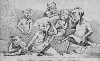 Jugando entre los demonios, siglo XIX de Unbekannt