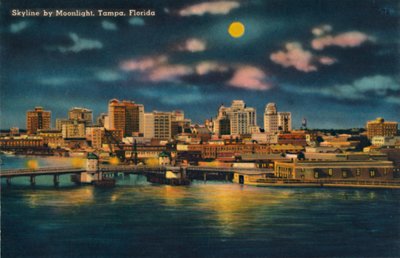 Horizonte a la luz de la luna, Tampa, Florida, c1940s de Unbekannt