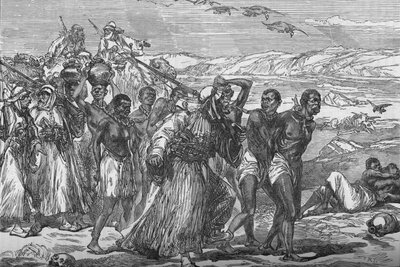 Grupo de Esclavos Cruzando el Desierto Africano, c1881-85 de Unbekannt